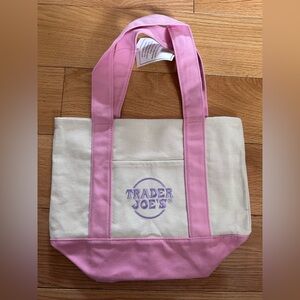 Trader Joe’s Mini Pastel Pink Canvas Tote Bag
